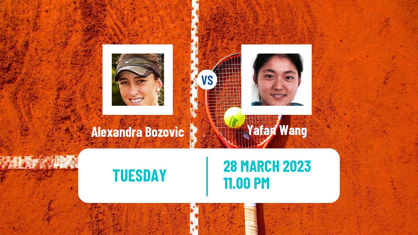 Tennis ITF Tournaments Alexandra Bozovic - Yafan Wang