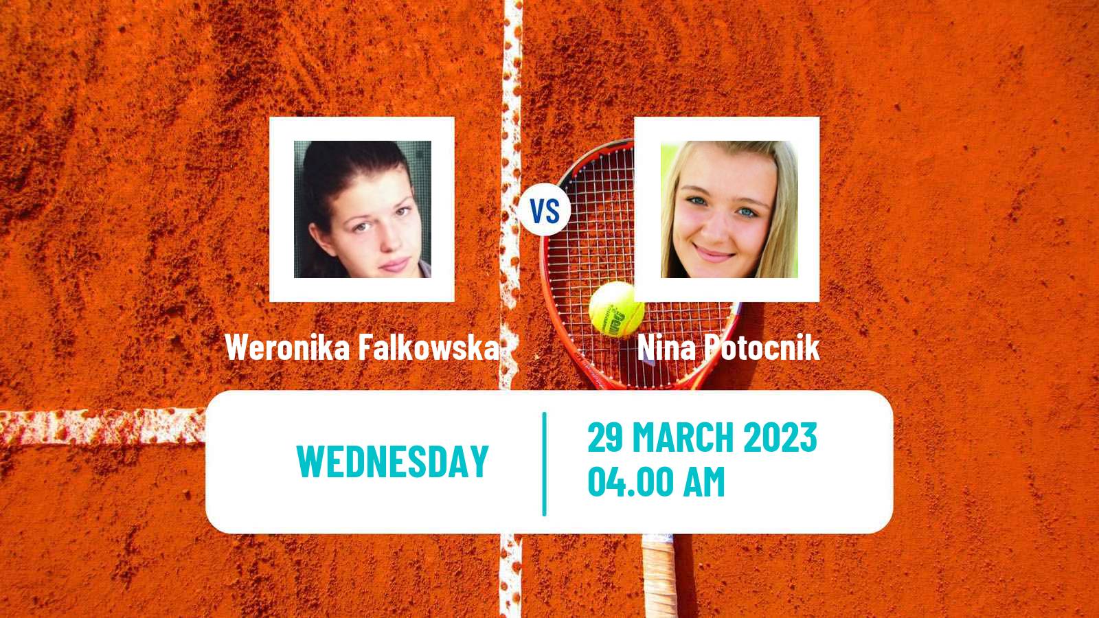 Tennis ITF Tournaments Weronika Falkowska - Nina Potocnik