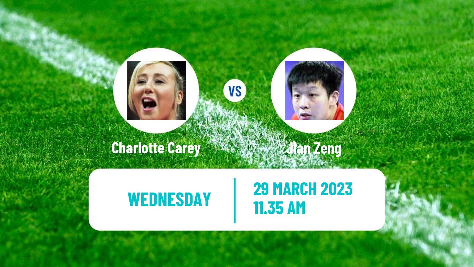 Table tennis Table Tennis Charlotte Carey - Jian Zeng