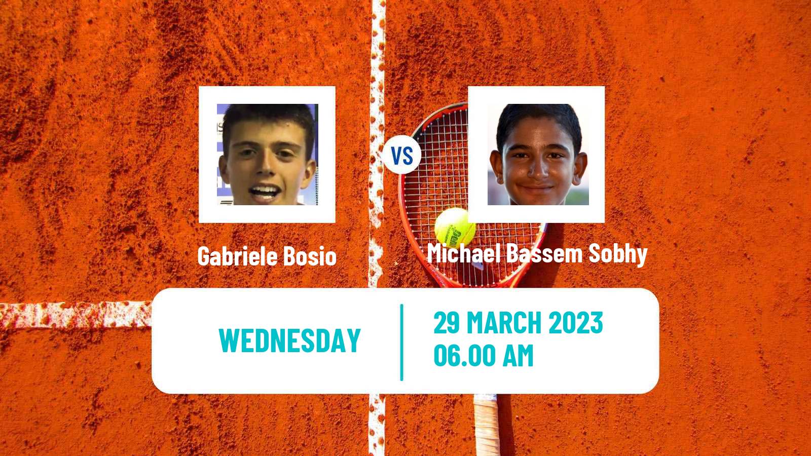 Tennis ITF Tournaments Gabriele Bosio - Michael Bassem Sobhy