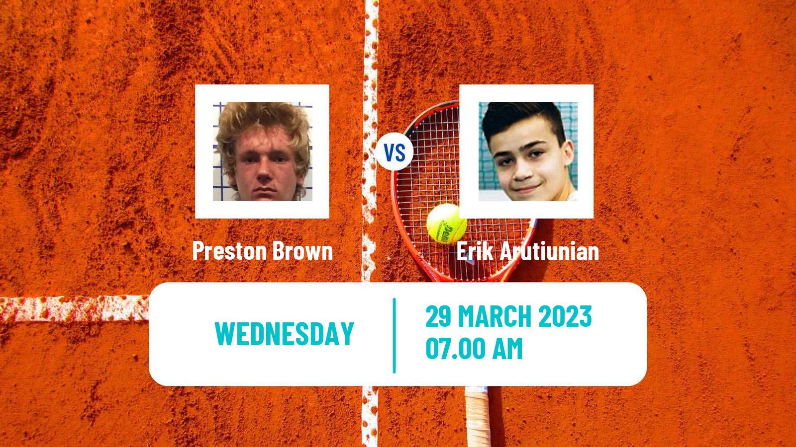 Tennis ITF Tournaments Preston Brown - Erik Arutiunian