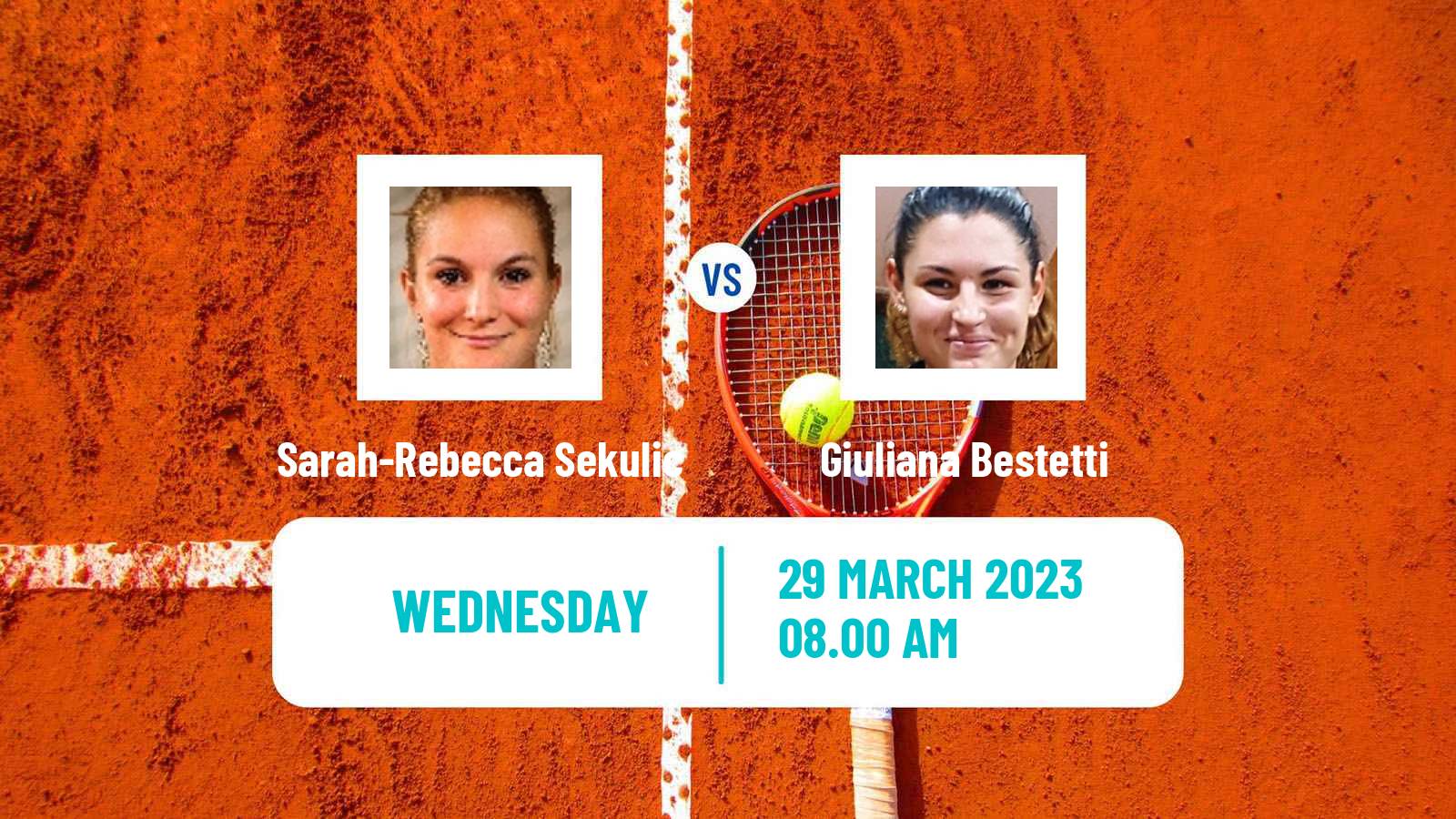 Tennis ITF Tournaments Sarah-Rebecca Sekulic - Giuliana Bestetti