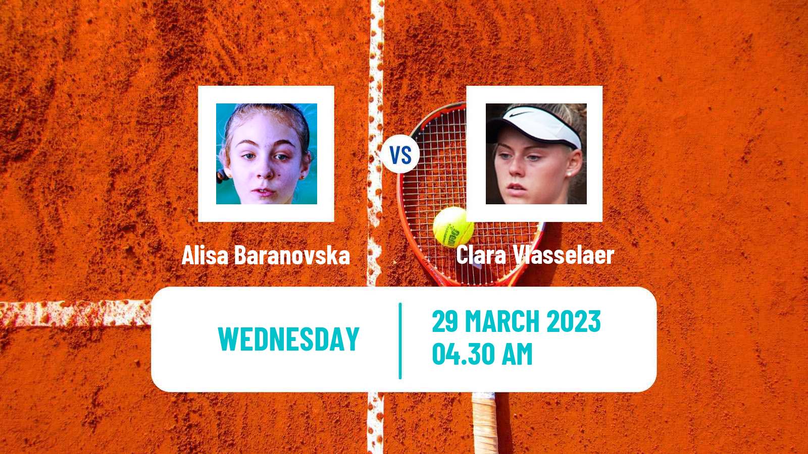 Tennis ITF Tournaments Alisa Baranovska - Clara Vlasselaer
