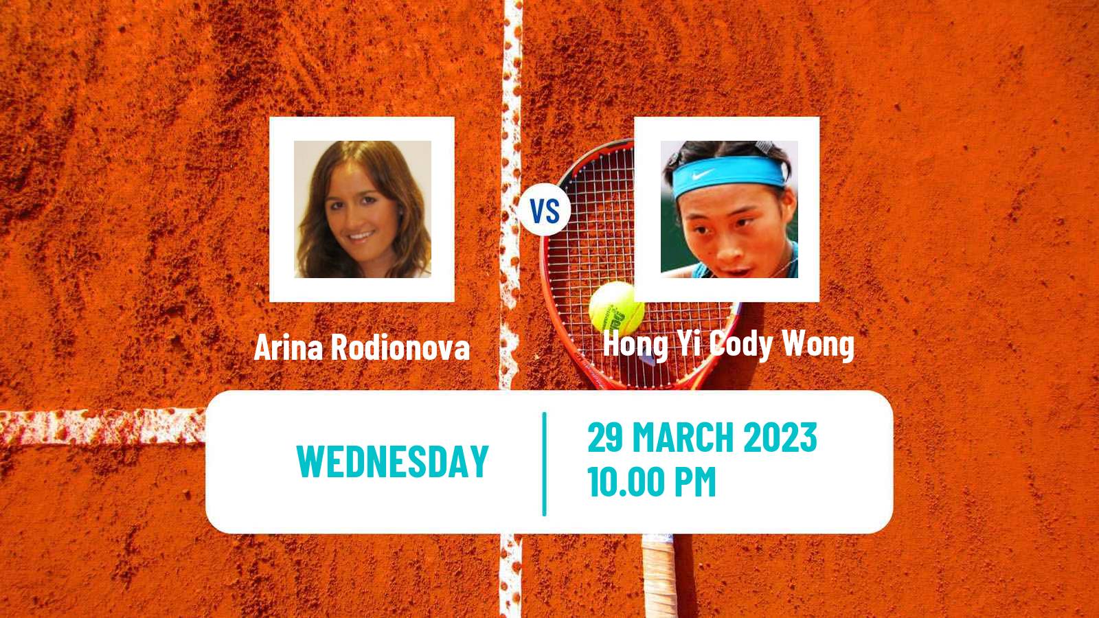 Tennis ITF Tournaments Arina Rodionova - Hong Yi Cody Wong