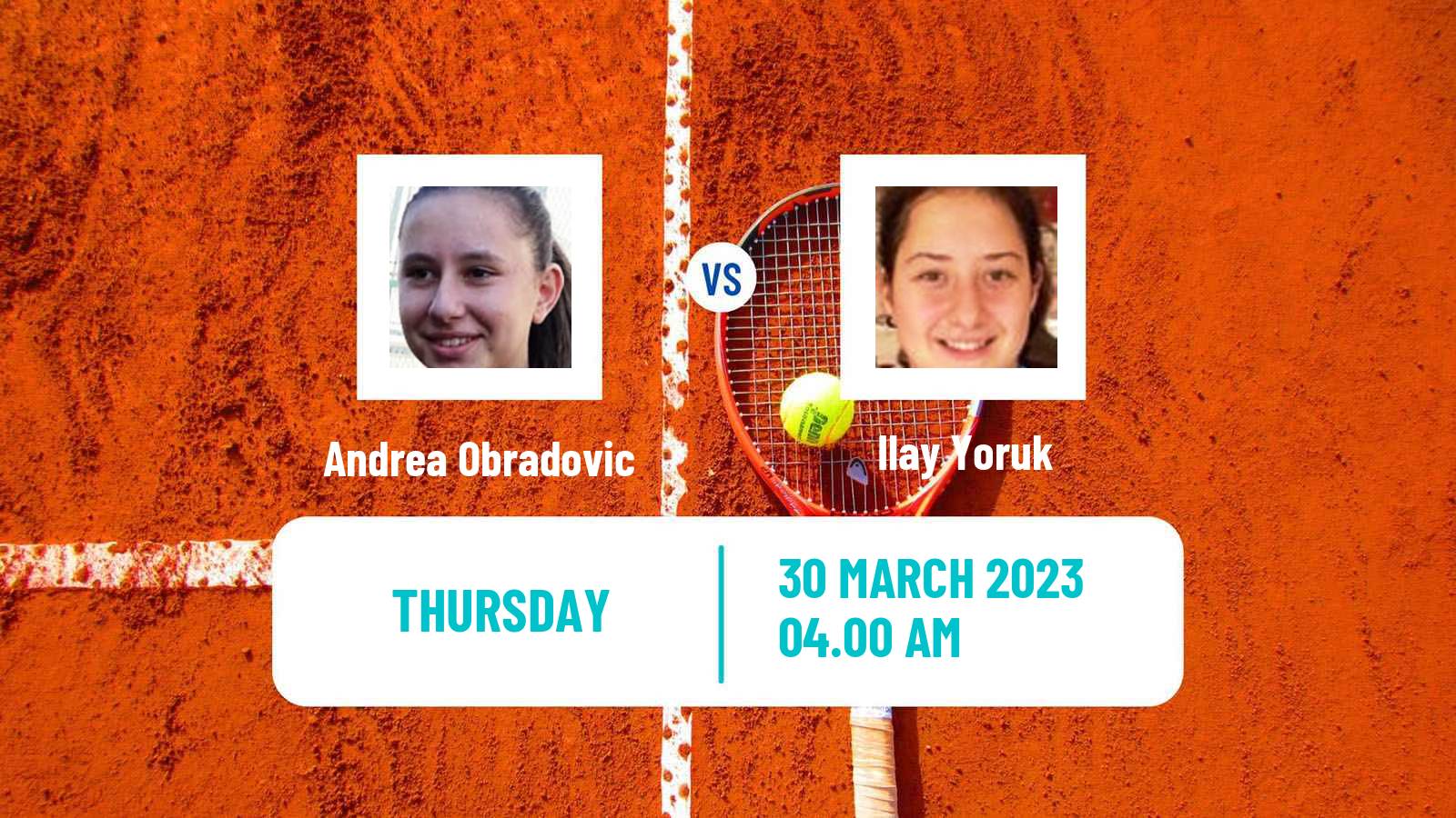 Tennis ITF Tournaments Andrea Obradovic - Ilay Yoruk