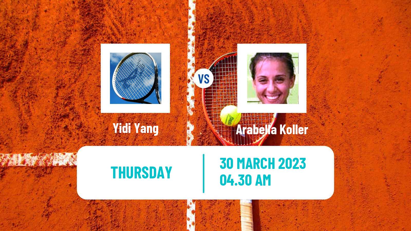 Tennis ITF Tournaments Yidi Yang - Arabella Koller
