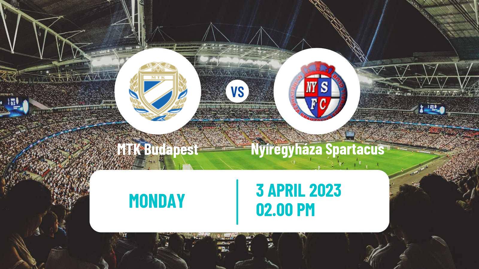 Soccer Hungarian NB II MTK Budapest - Nyíregyháza Spartacus