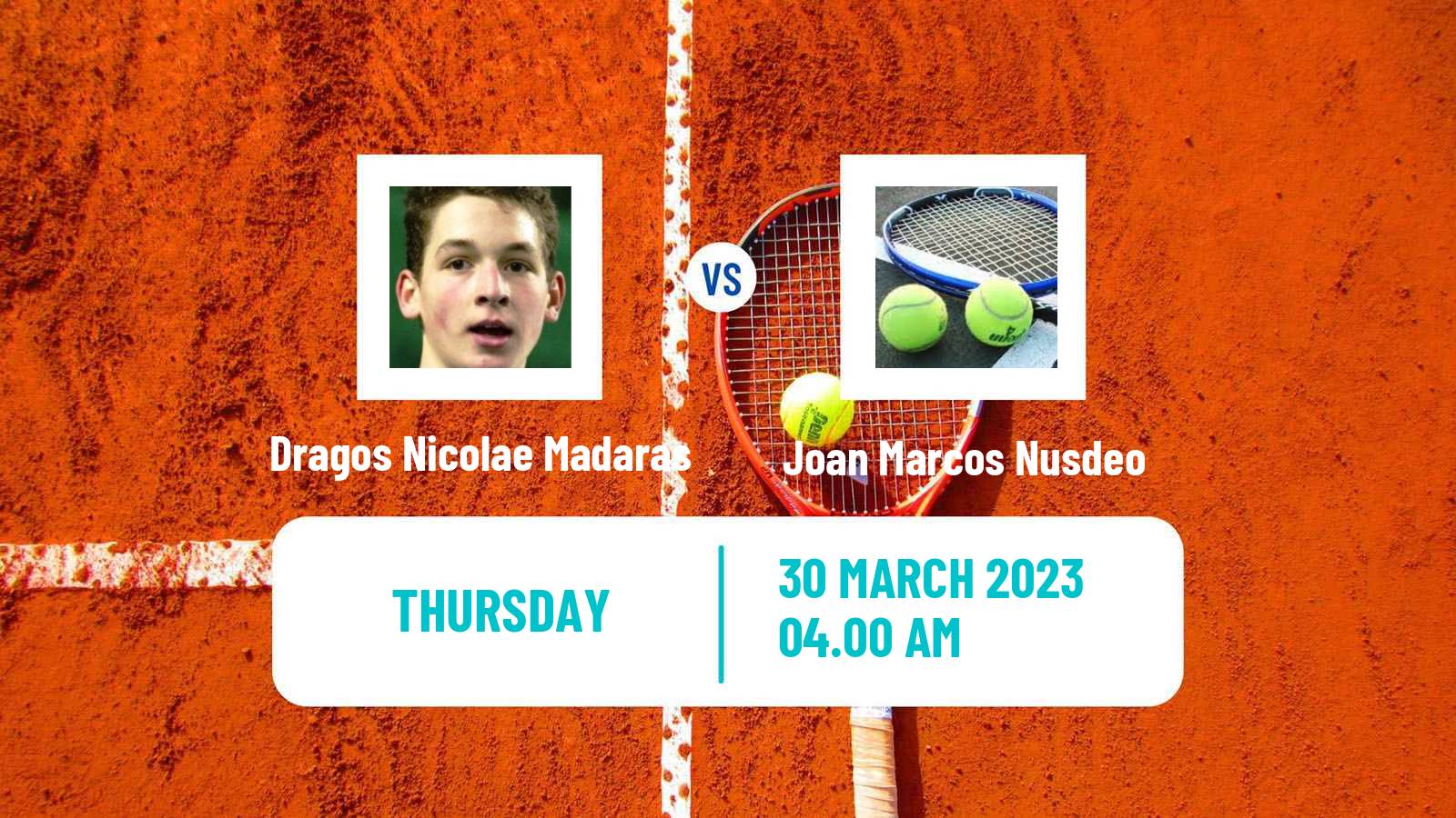 Tennis ITF Tournaments Dragos Nicolae Madaras - Joan Marcos Nusdeo