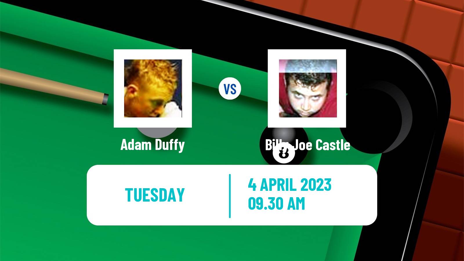 Snooker Snooker Adam Duffy - Billy Joe Castle