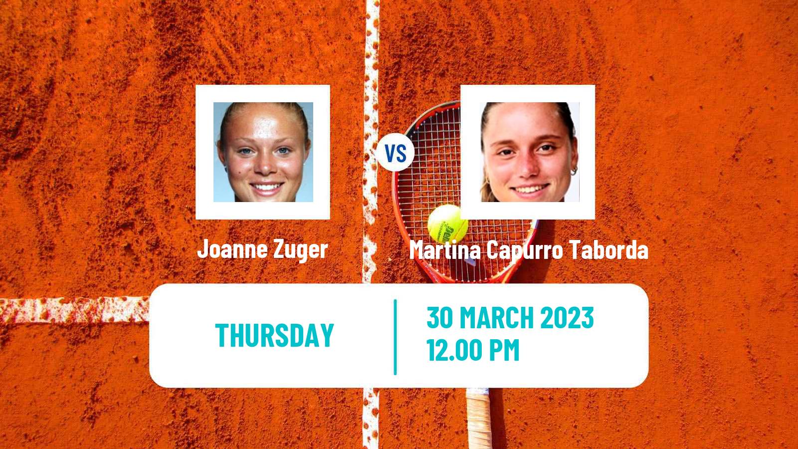 Tennis ITF Tournaments Joanne Zuger - Martina Capurro Taborda