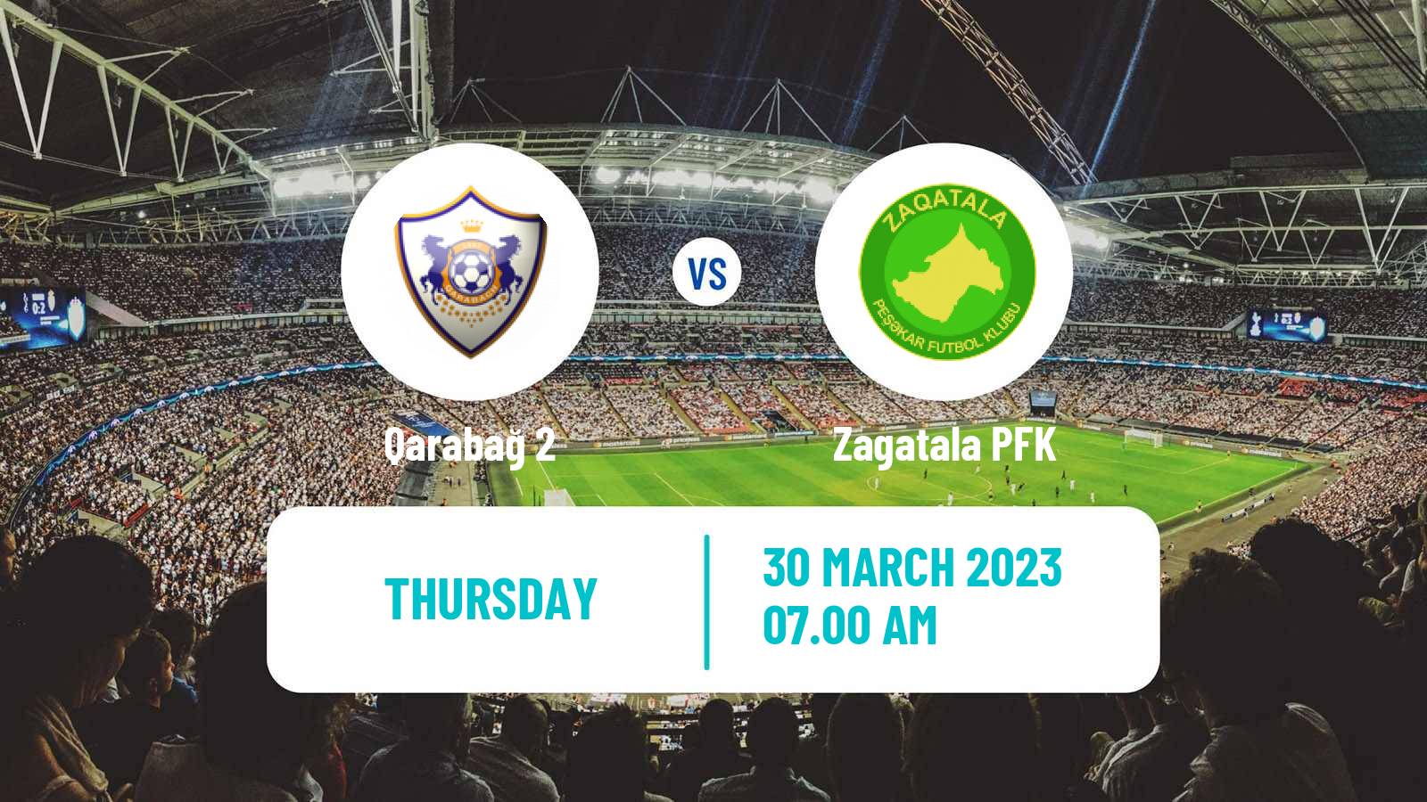 Soccer Azerbaijan First Division Qarabağ 2 - Zagatala