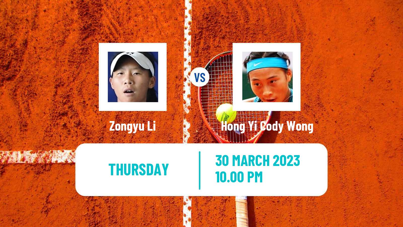 Tennis ITF Tournaments Zongyu Li - Hong Yi Cody Wong