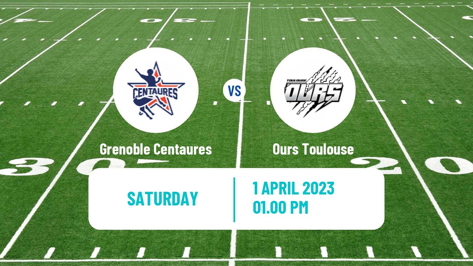 American football French Championnat Elite American Football Grenoble Centaures - Ours Toulouse