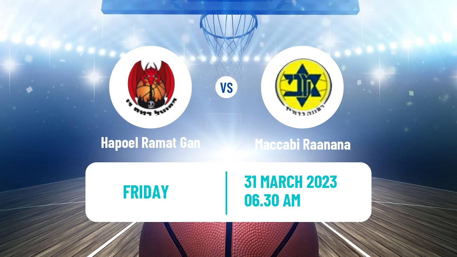 Basketball Israeli Liga Leumit Basketball Hapoel Ramat Gan - Maccabi Raanana