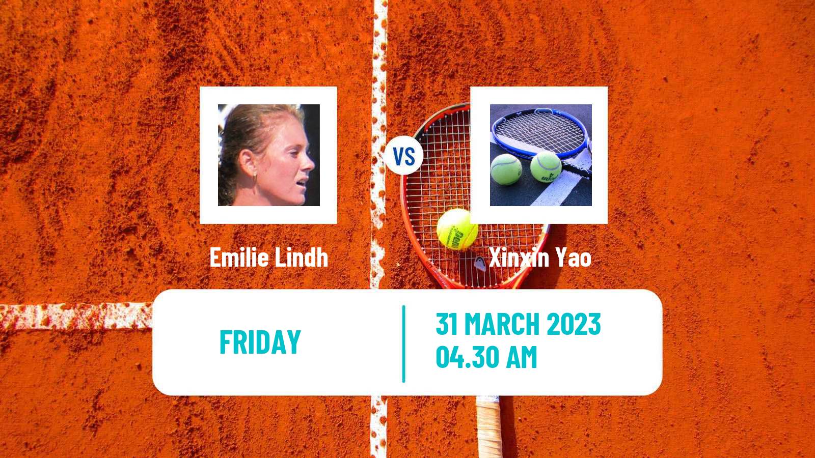 Tennis ITF Tournaments Emilie Lindh - Xinxin Yao