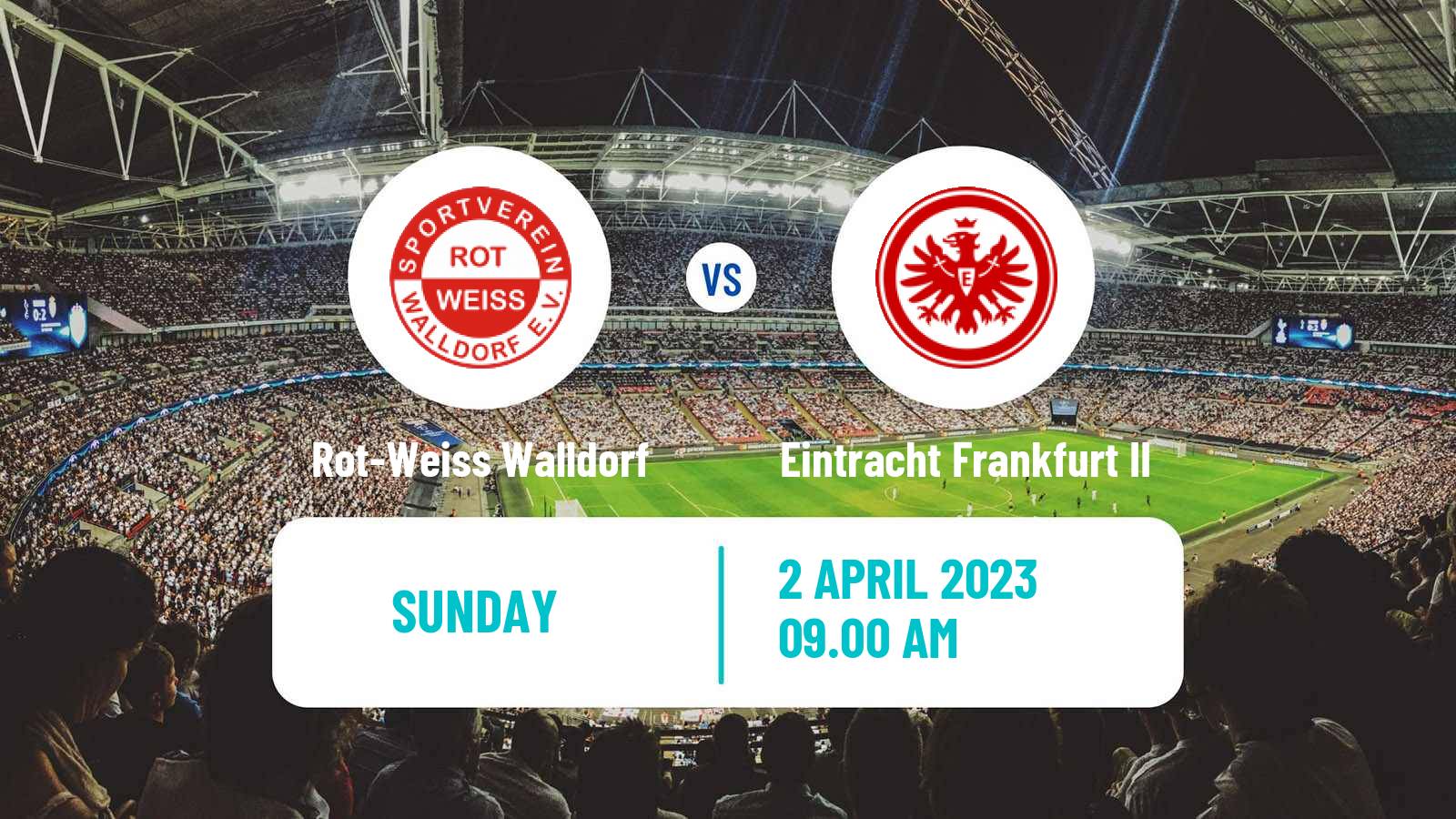 Soccer German Oberliga Hessen Rot-Weiss Walldorf - Eintracht Frankfurt II