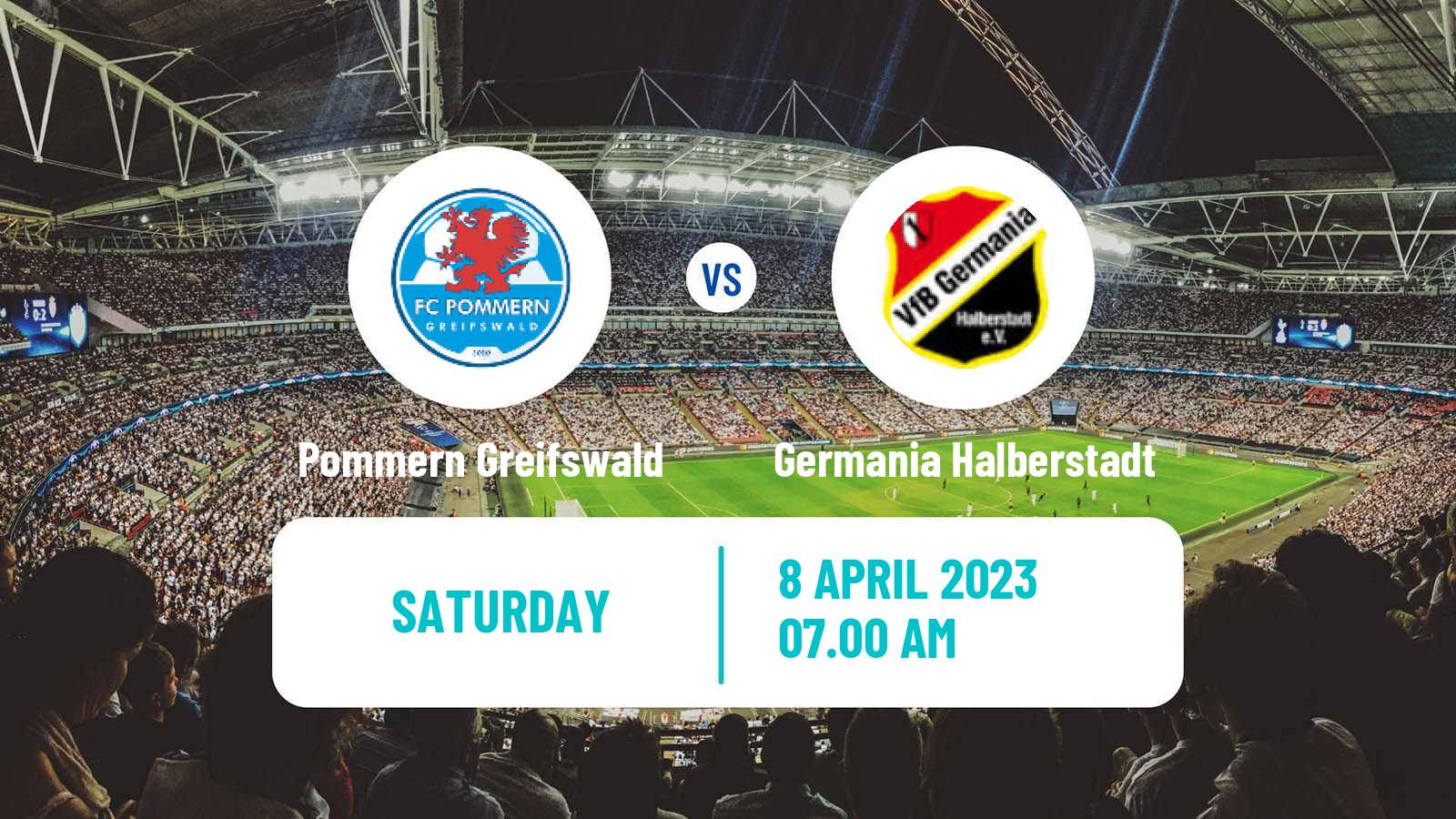 Soccer German Regionalliga Nordost Pommern Greifswald - Germania Halberstadt