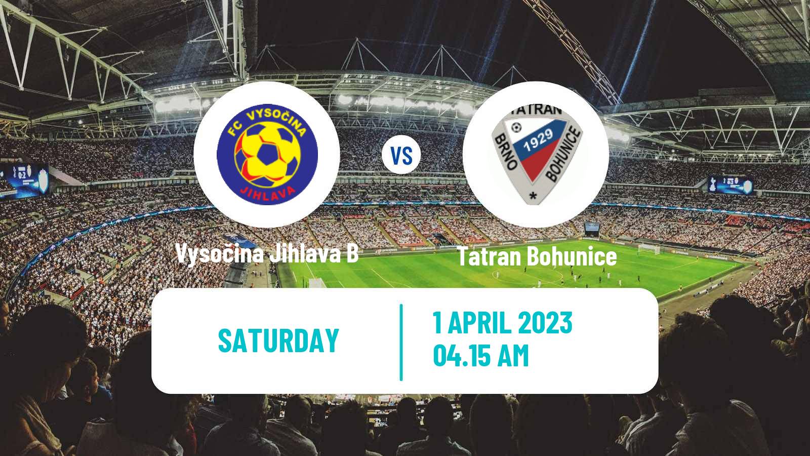Soccer Czech Division D Vysočina Jihlava B - Tatran Bohunice