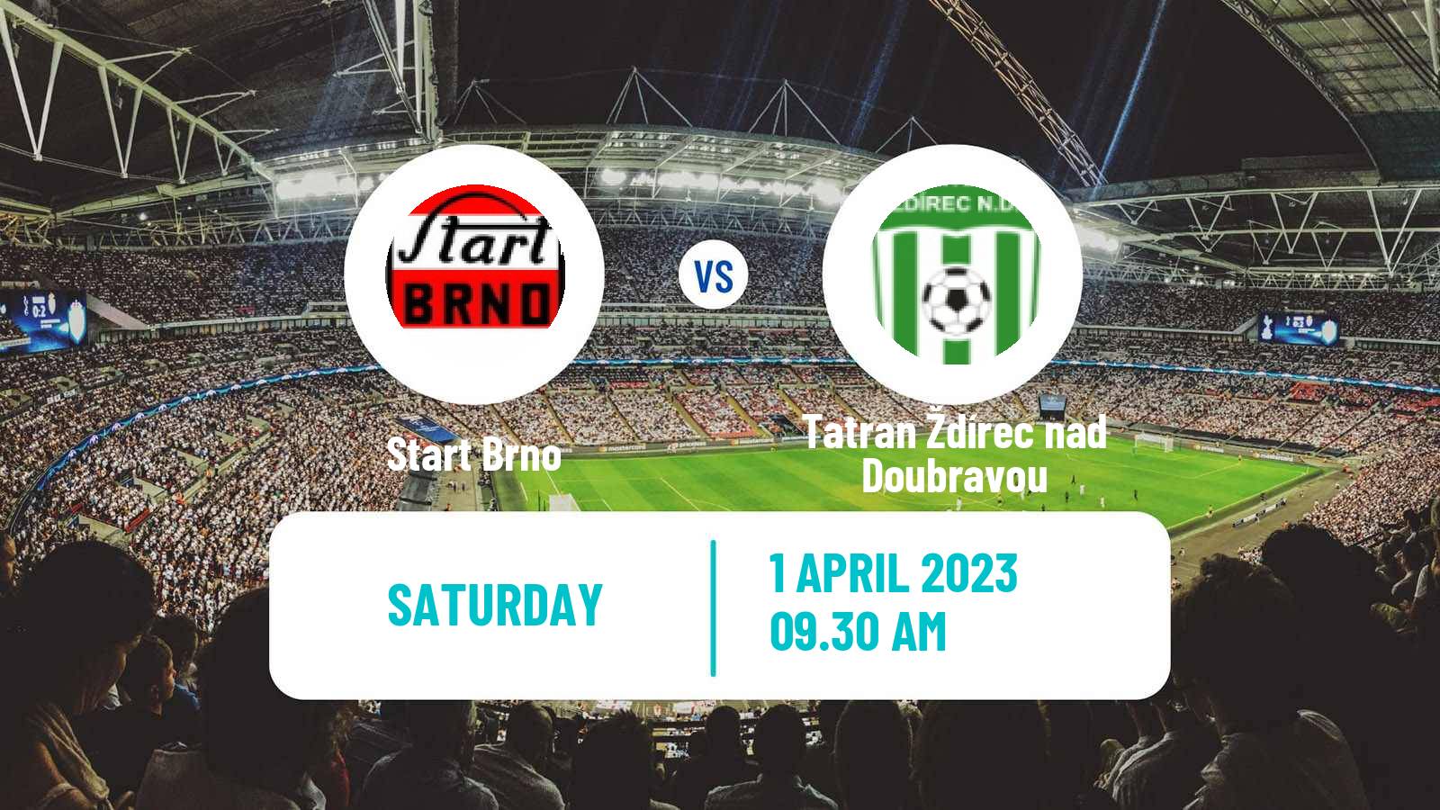 Soccer Czech Division D Start Brno - Tatran Ždírec nad Doubravou