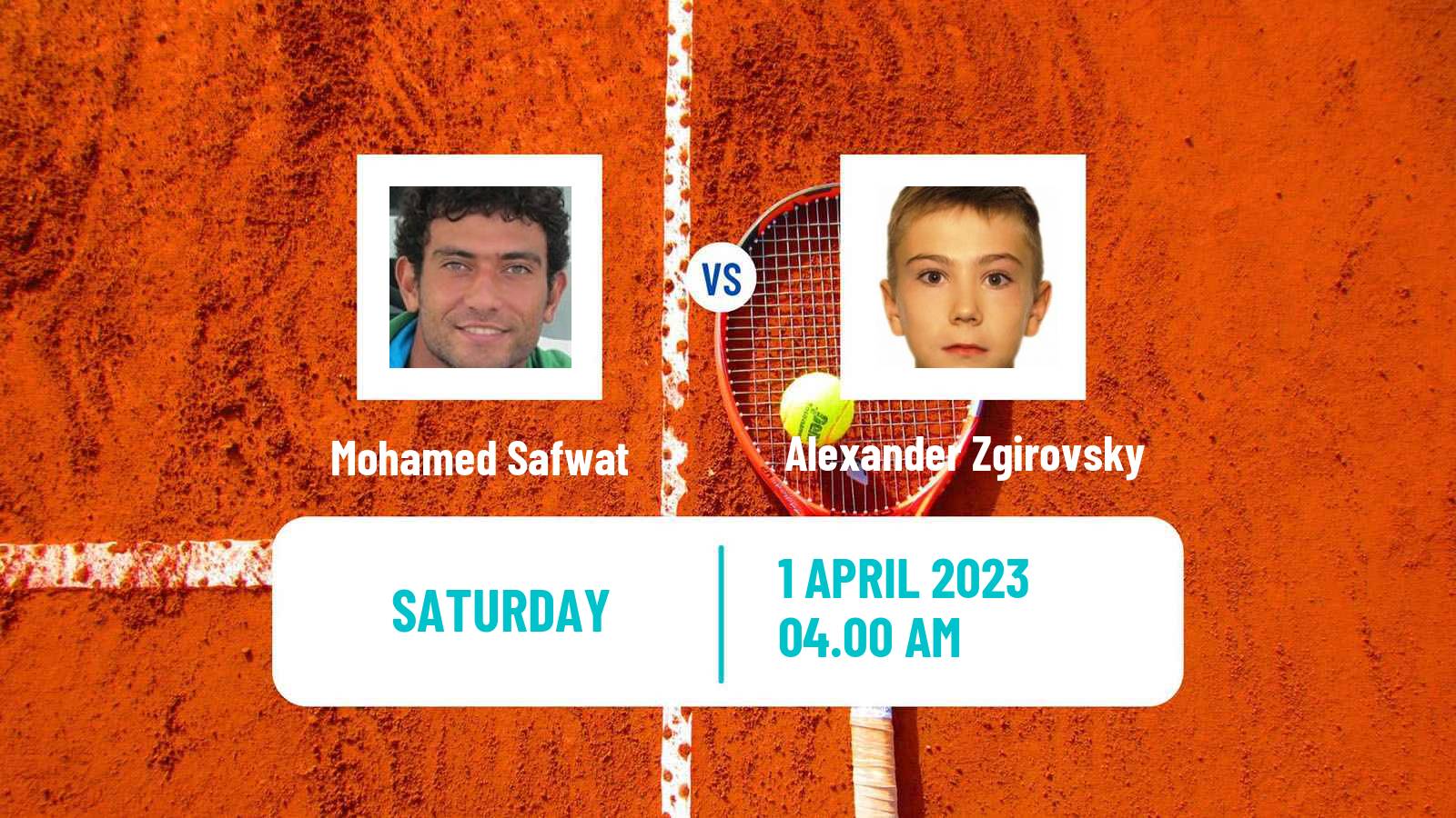 Tennis ITF Tournaments Mohamed Safwat - Alexander Zgirovsky