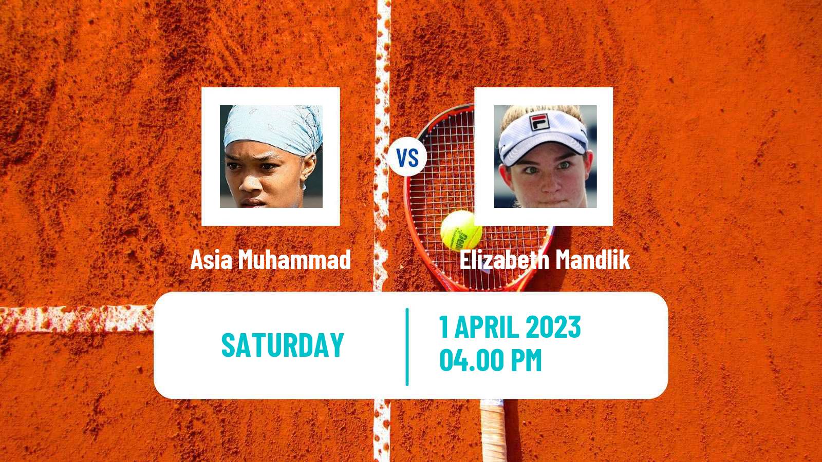 Tennis WTA Charleston Asia Muhammad - Elizabeth Mandlik