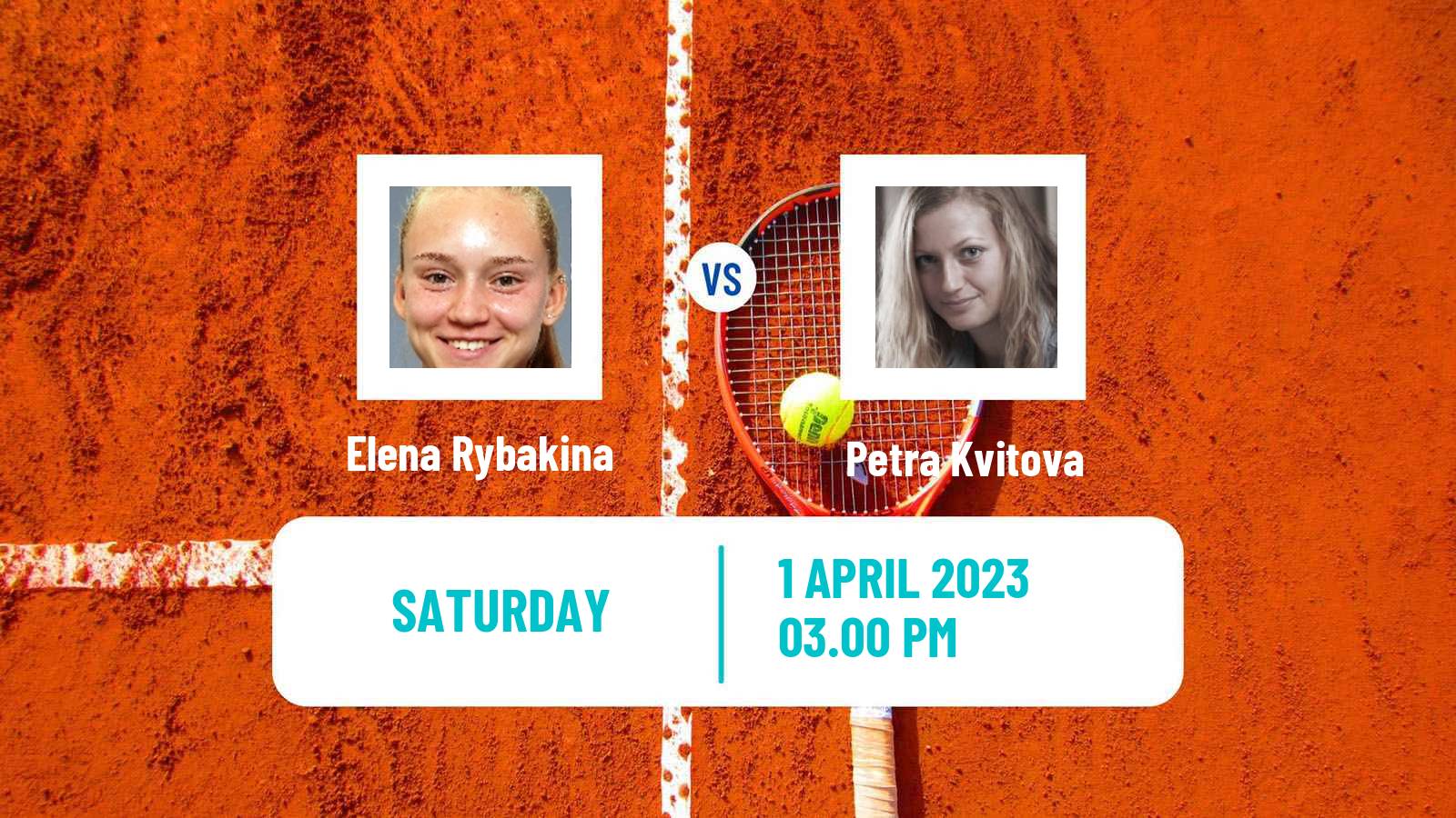Tennis WTA Miami Elena Rybakina - Petra Kvitova