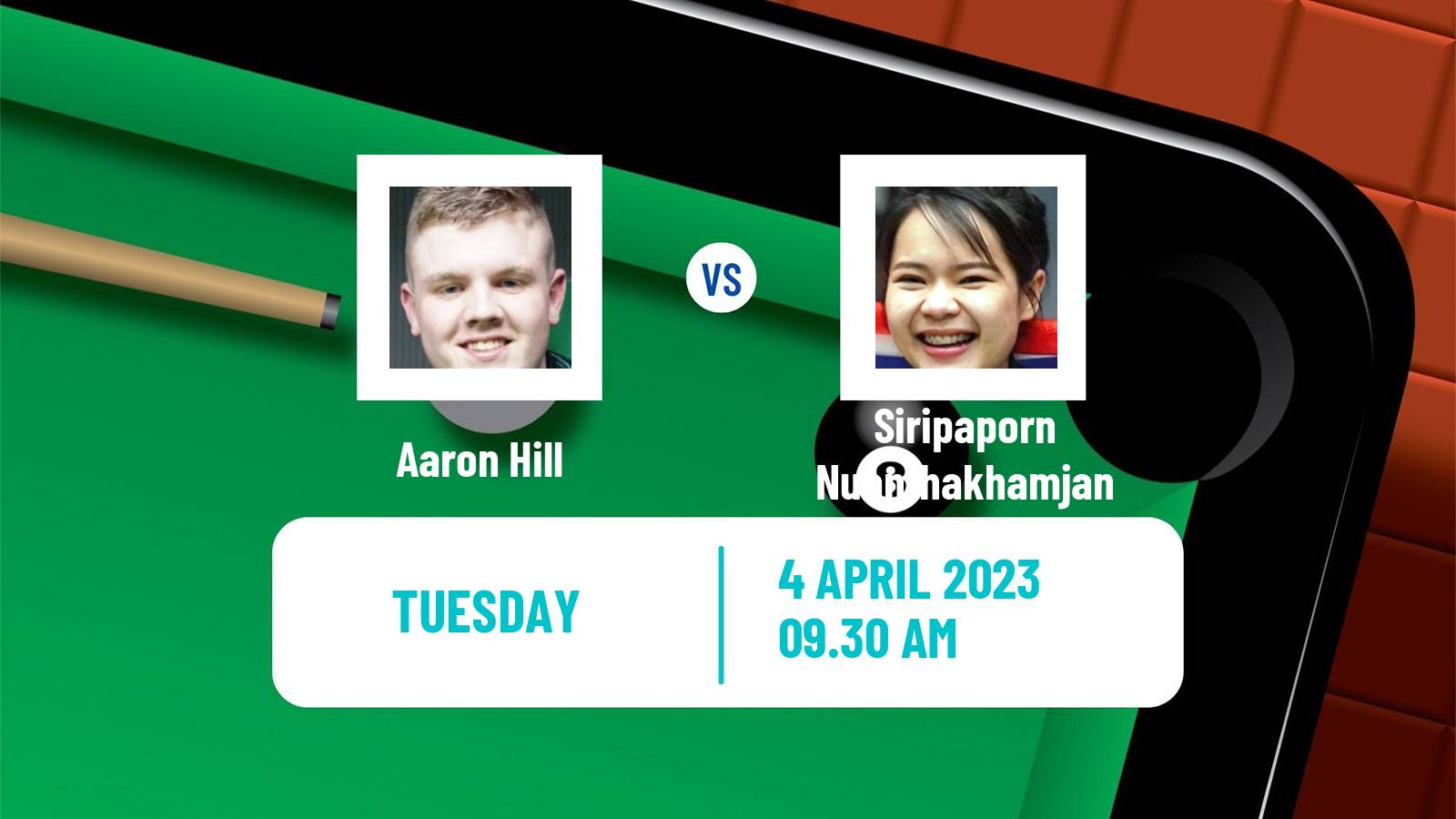 Snooker Snooker Aaron Hill - Siripaporn Nuanthakhamjan