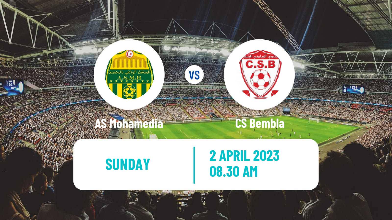 Soccer Tunisian Ligue 2 AS Mohamedia - Bembla