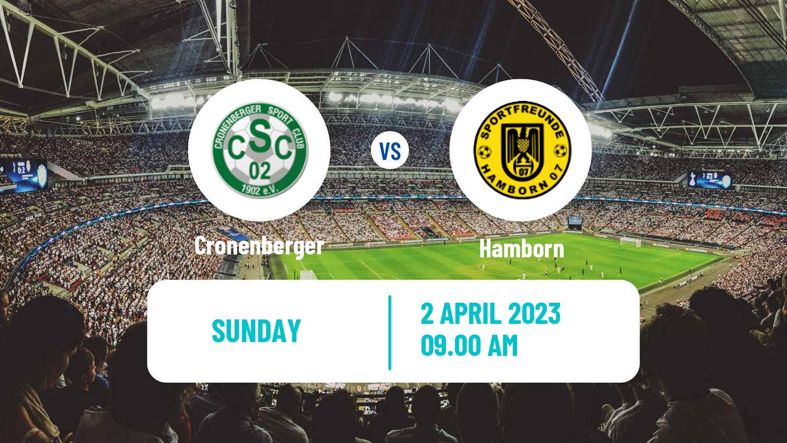 Soccer German Oberliga Niederrhein Cronenberger - Hamborn