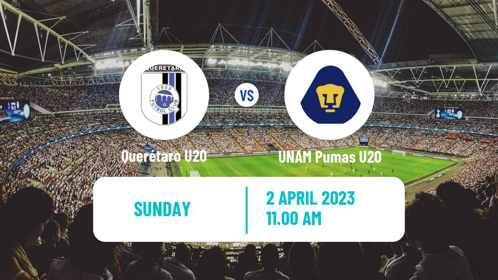 Soccer Mexican Liga MX U20 Querétaro U20 - UNAM Pumas U20