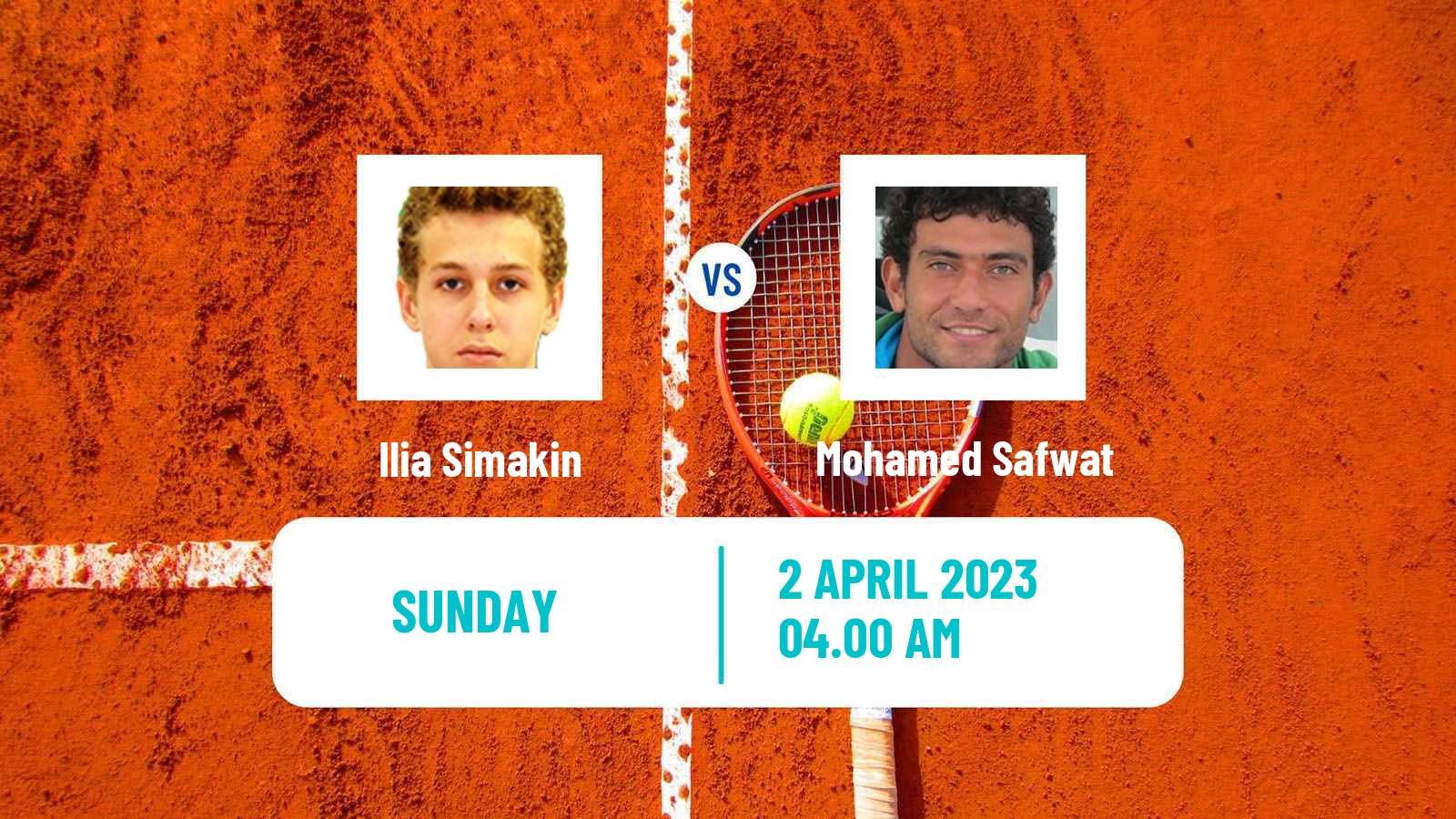Tennis ITF Tournaments Ilia Simakin - Mohamed Safwat