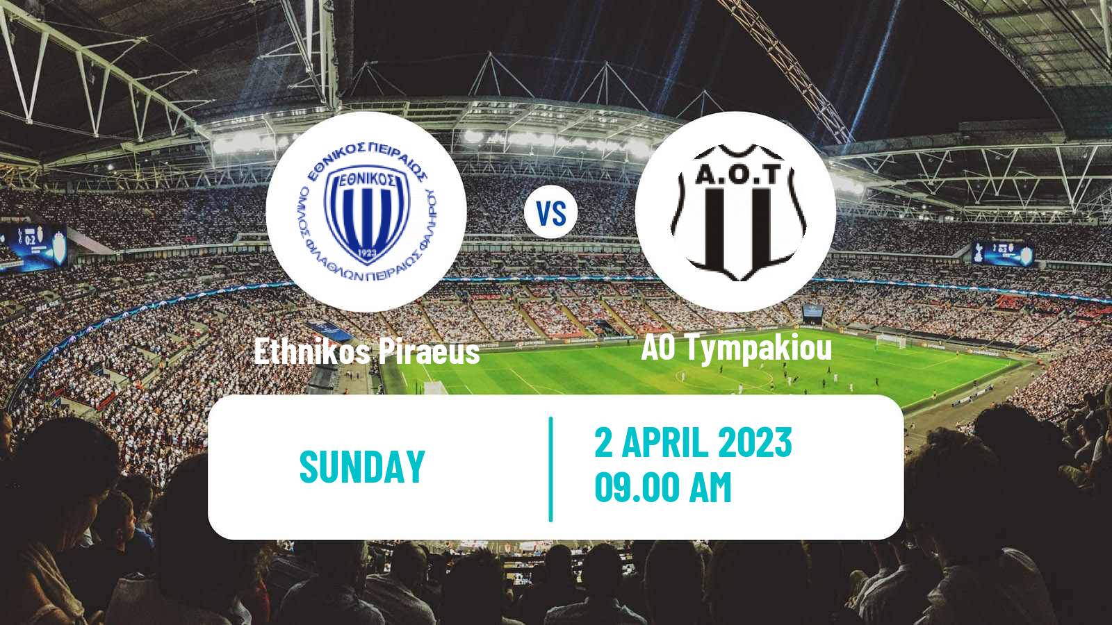 Soccer Greek Gamma Ethniki - Group 5 Ethnikos Piraeus - Tympakiou