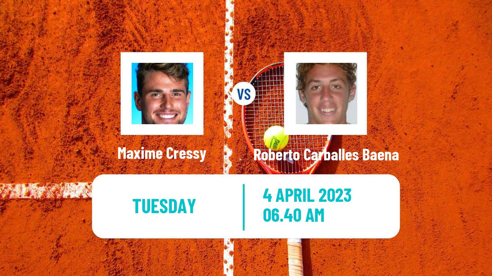 Tennis ATP Marrakech Maxime Cressy - Roberto Carballes Baena