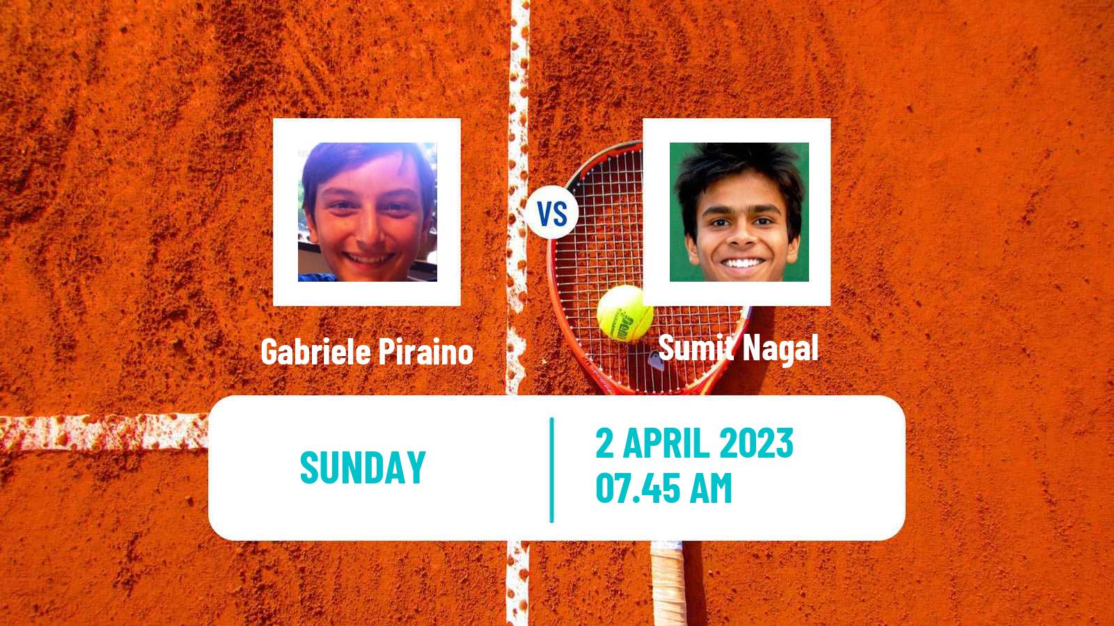 Tennis ATP Challenger Gabriele Piraino - Sumit Nagal
