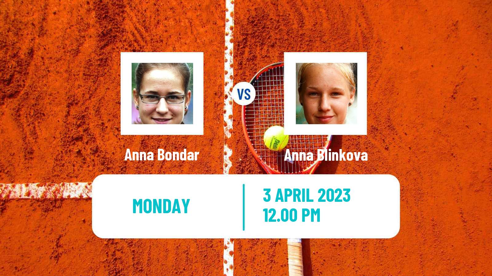 Tennis WTA Charleston Anna Bondar - Anna Blinkova