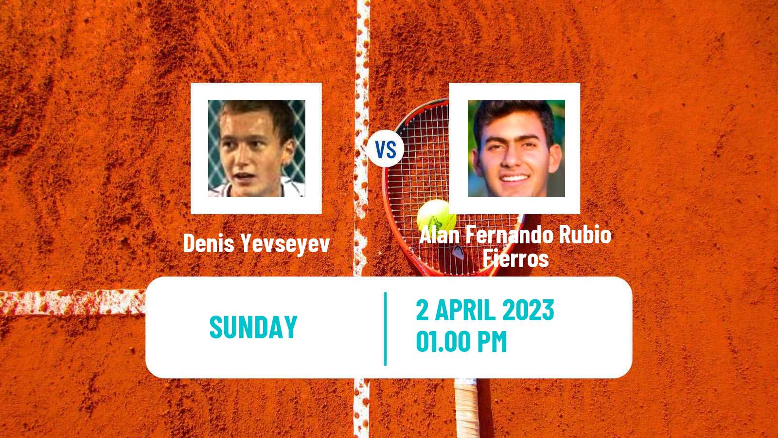 Tennis ATP Challenger Denis Yevseyev - Alan Fernando Rubio Fierros