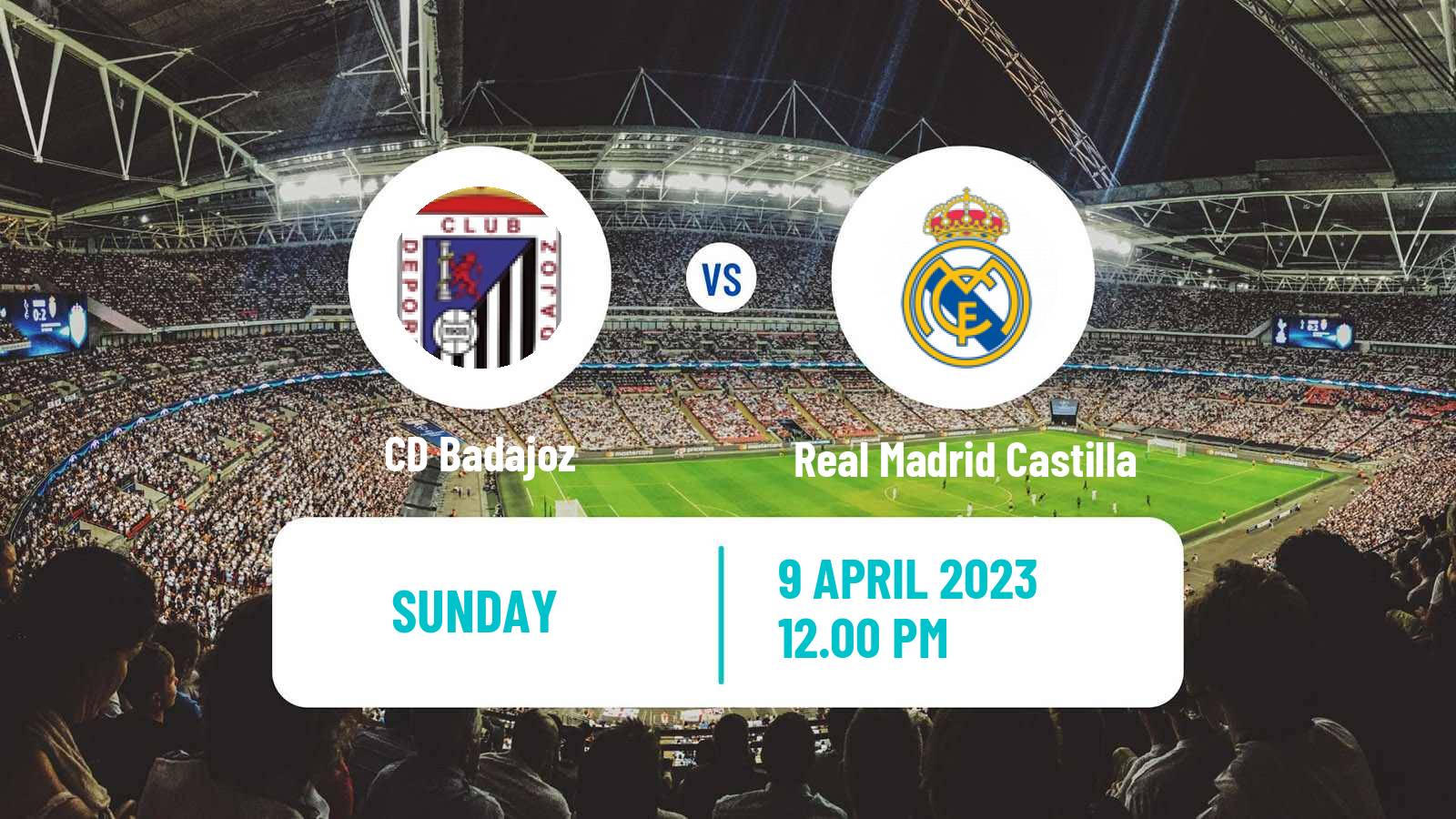 Soccer Spanish Primera RFEF Group 1 Badajoz - Real Madrid Castilla