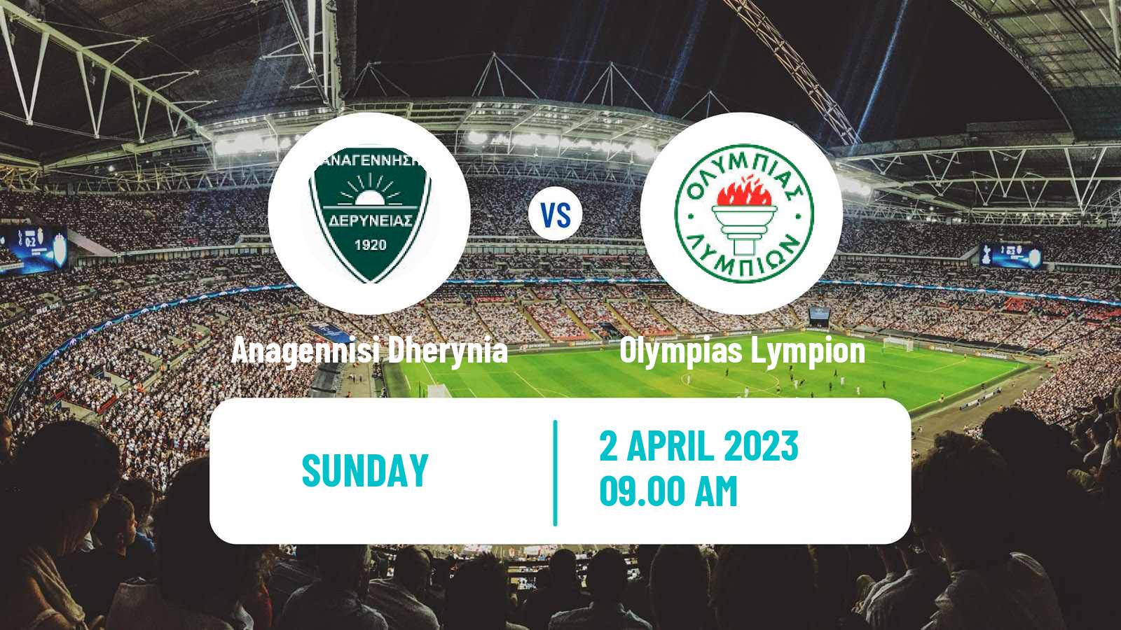 Soccer Cypriot Division 2 Anagennisi Dherynia - Olympias Lympion
