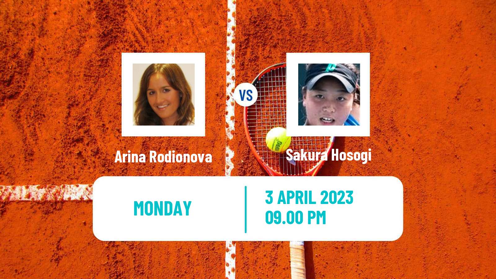 Tennis ITF Tournaments Arina Rodionova - Sakura Hosogi