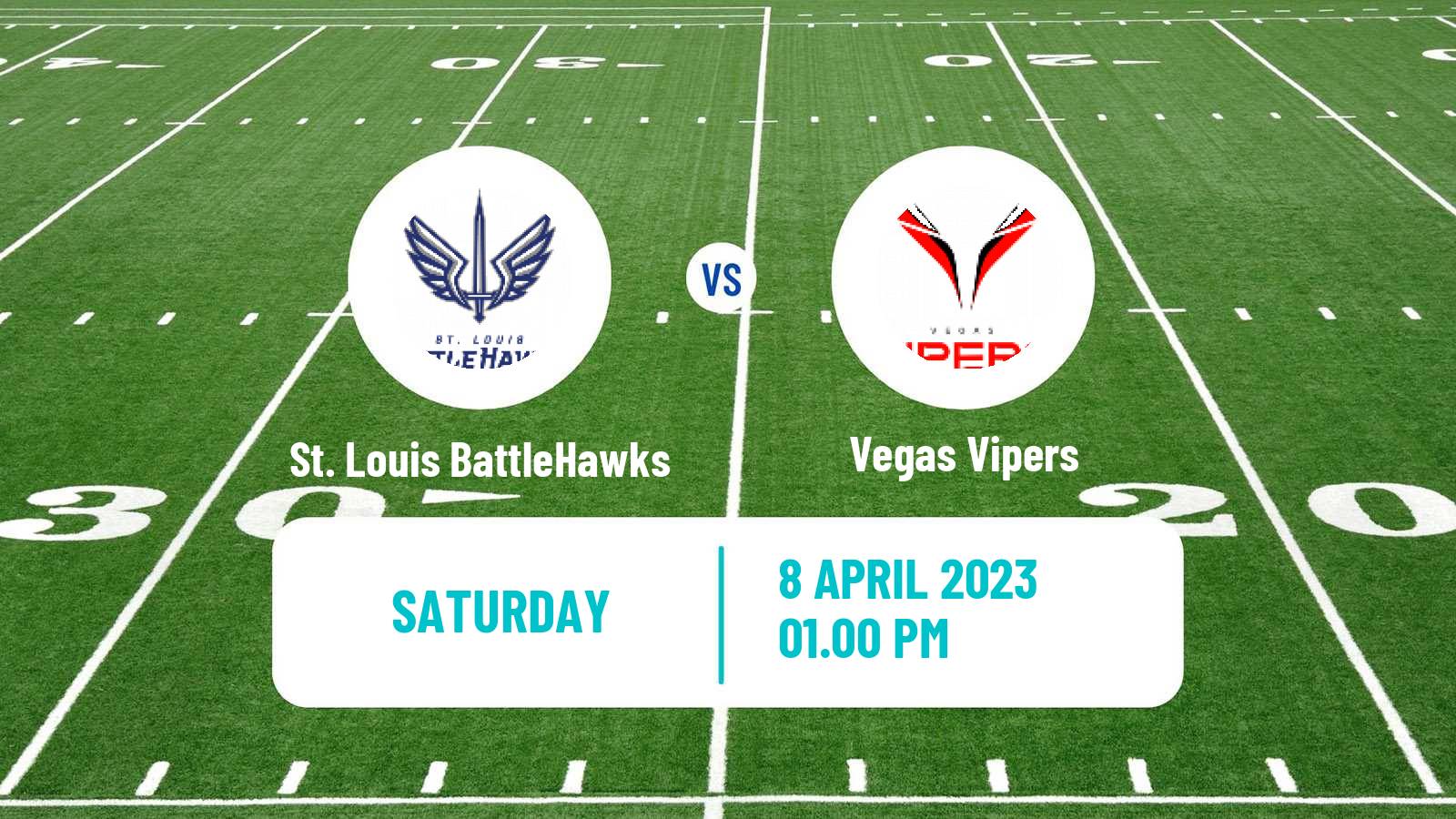 American football XFL St. Louis BattleHawks - Vegas Vipers
