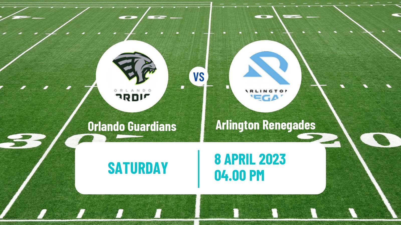 American football XFL Orlando Guardians - Arlington Renegades