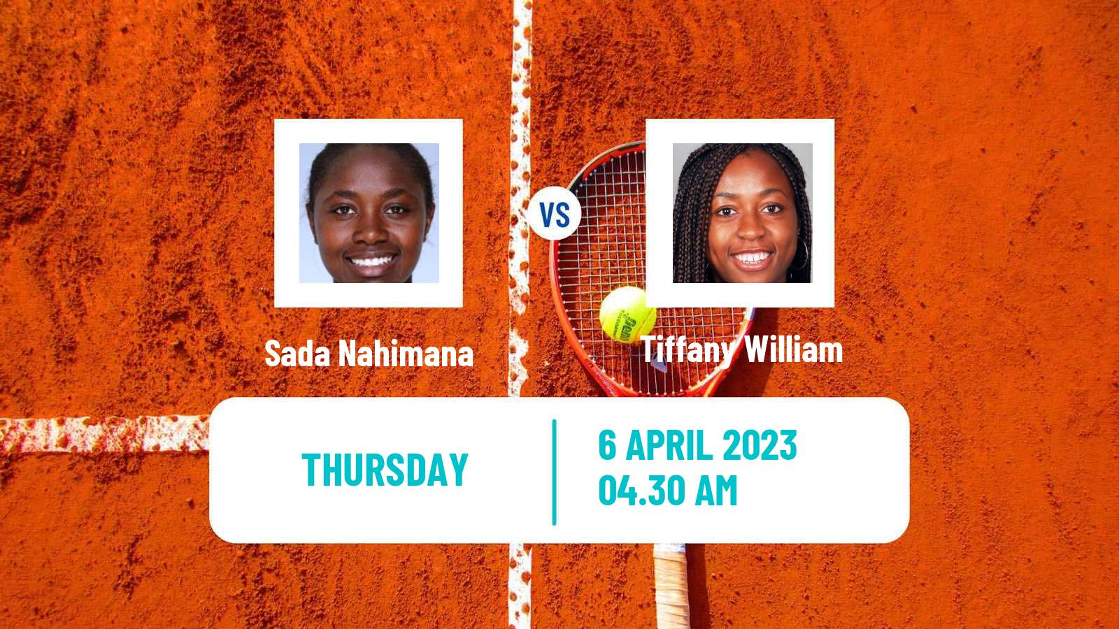 Tennis ITF Tournaments Sada Nahimana - Tiffany William