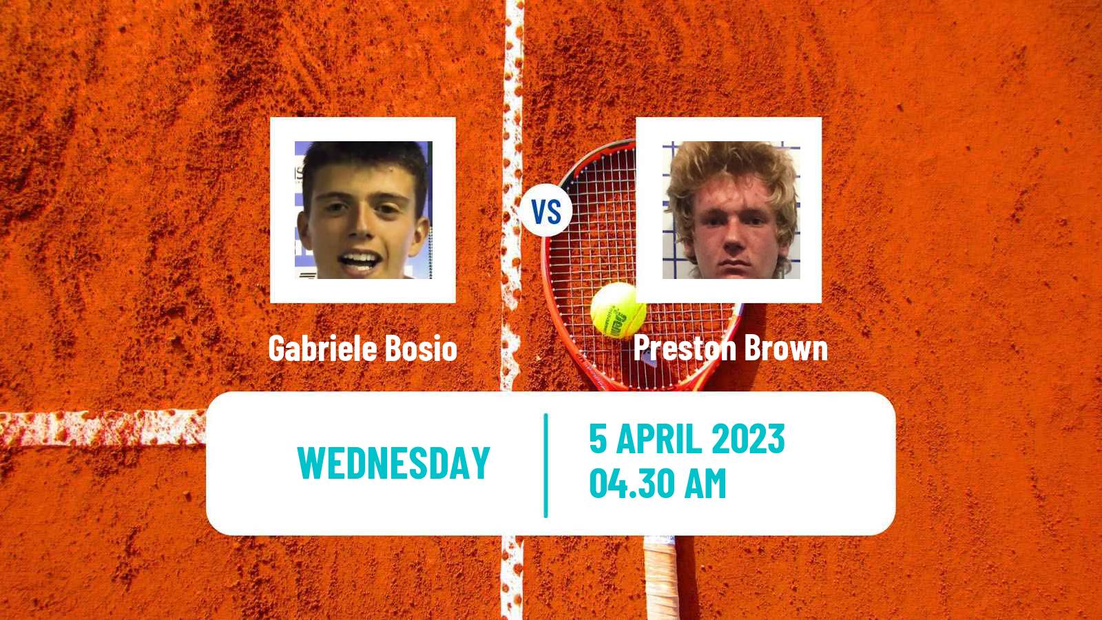 Tennis ITF Tournaments Gabriele Bosio - Preston Brown