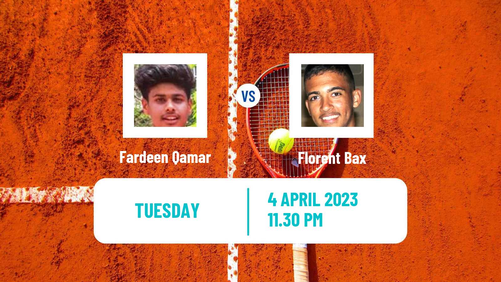 Tennis ITF Tournaments Fardeen Qamar - Florent Bax