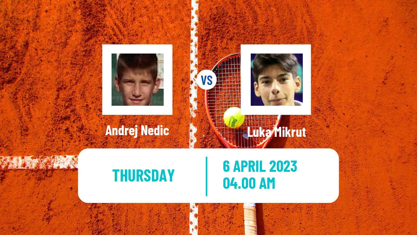 Tennis ITF Tournaments Andrej Nedic - Luka Mikrut