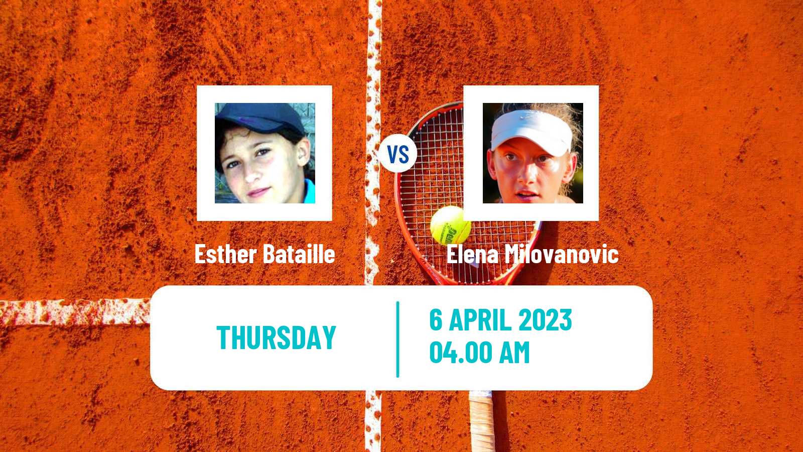 Tennis ITF Tournaments Esther Bataille - Elena Milovanovic