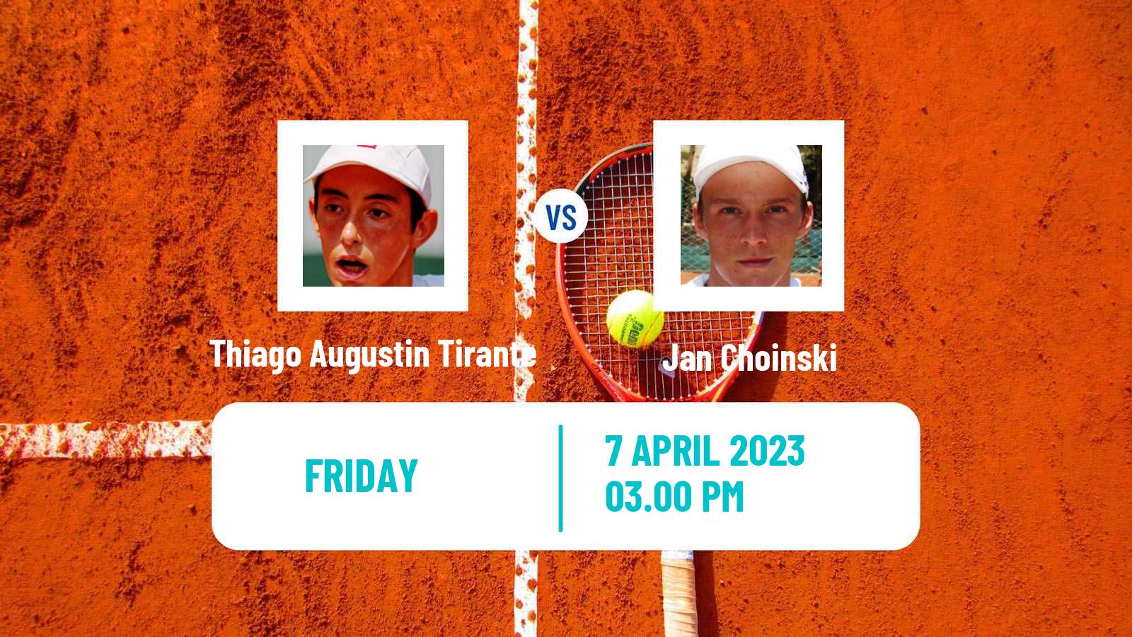 Tennis ATP Challenger Thiago Augustin Tirante - Jan Choinski