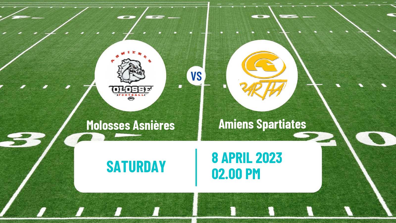 American football French Championnat Elite American Football Molosses Asnières - Amiens Spartiates