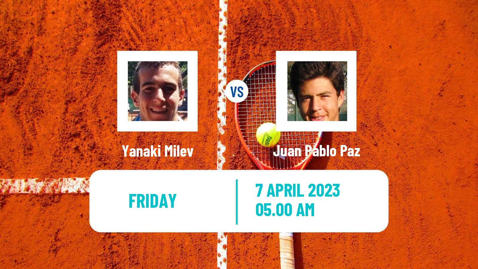 Tennis ITF Tournaments Yanaki Milev - Juan Pablo Paz