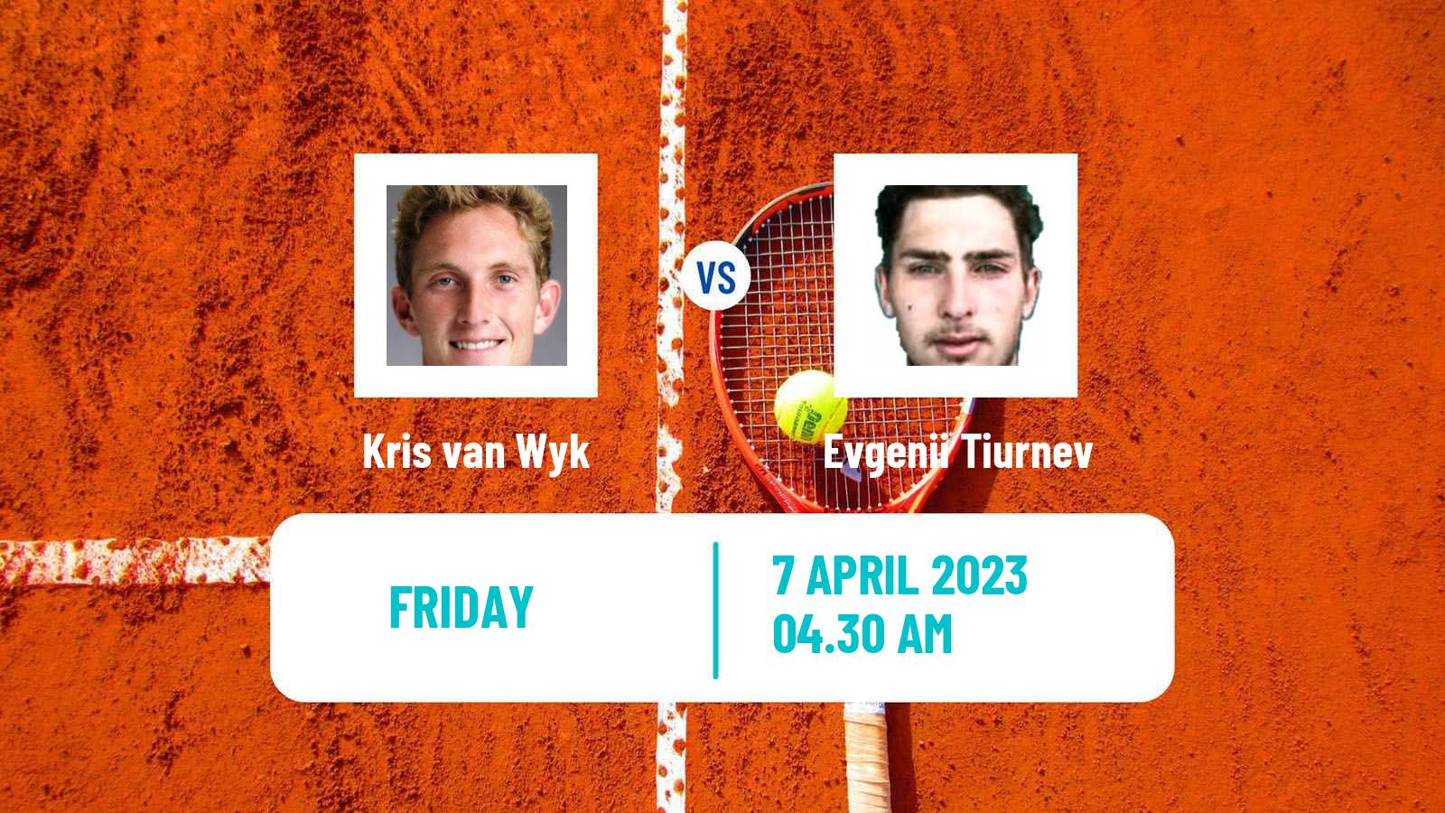 Tennis ITF Tournaments Kris van Wyk - Evgenii Tiurnev